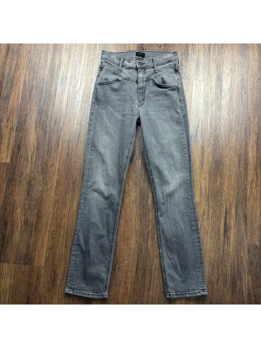 Mother The Dazzler Yoke Front Ankle Jean Lighting Up Lanterns Raw Black Size 25